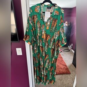 Dressed in Lala Tiger tails plisse dress